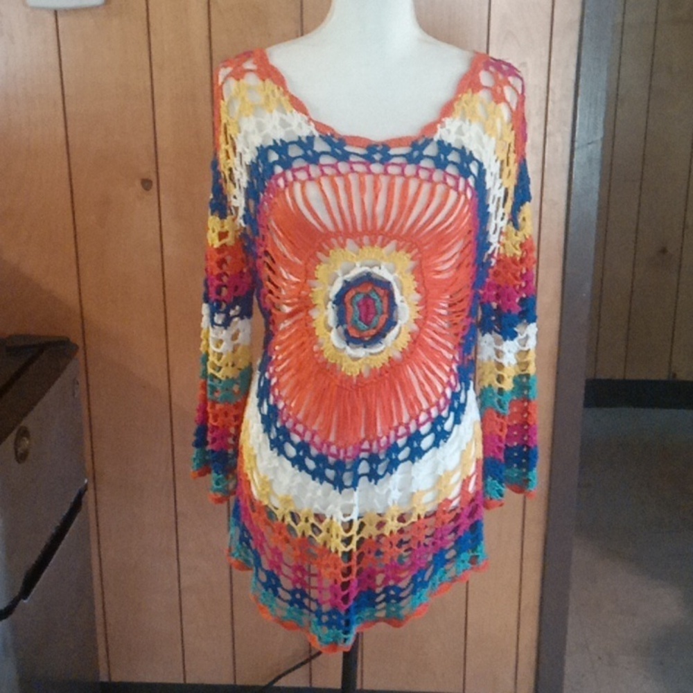 Beautiful crochet top in three different colors one size fits all